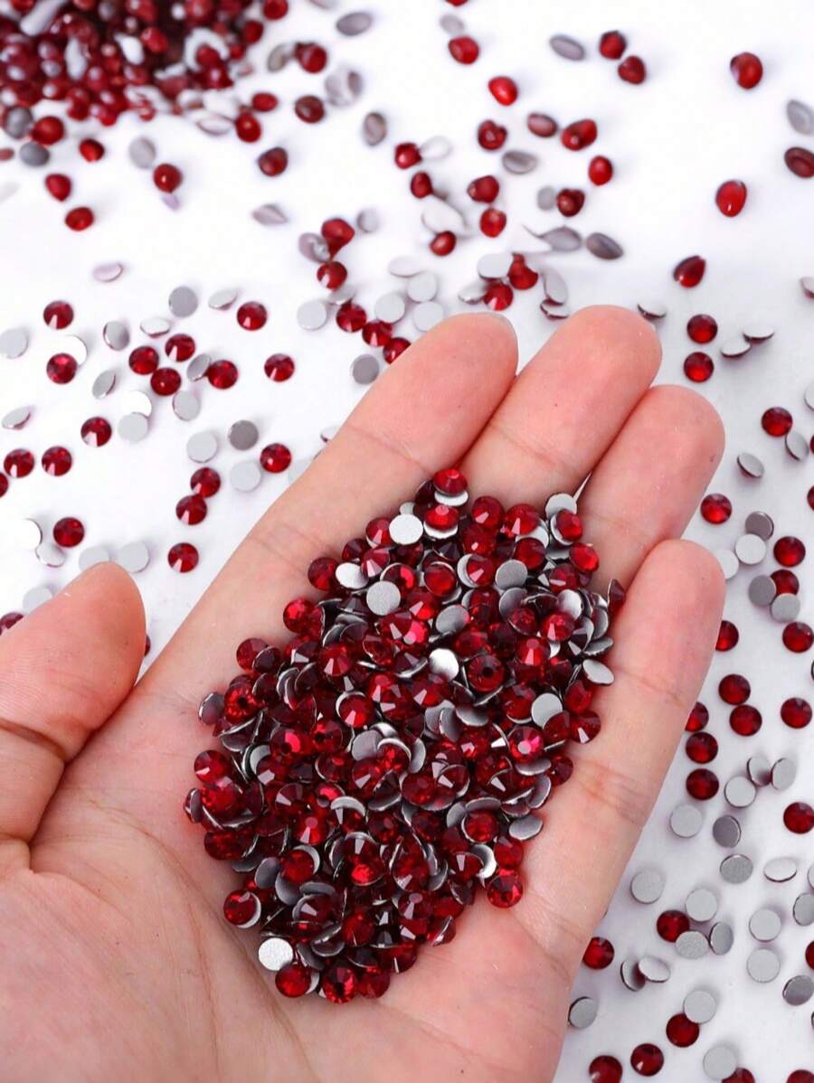 1440 buc Ss3-Ss20 Strass din sticlă cu spate plat rotund cu fund plat argintiu pentru arta unghiilor DIY, accesoriu de îmbrăcăminte