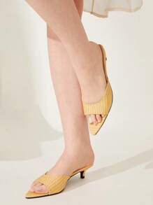 CUCCOO CHICEST Sandalias de mujer de tacón alto de punta fina y tacón de aguja, versátiles, para primavera y verano, con plataforma - Naranja - Ver 9