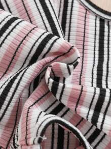 Souflis Souflis Baby Girl Colorful Striped Sleeveless Polo Neck Top, Spring/Summer - Multicolor - View 4