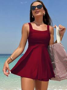 Swim Lushoire Gonna da spiaggia rossa per donna