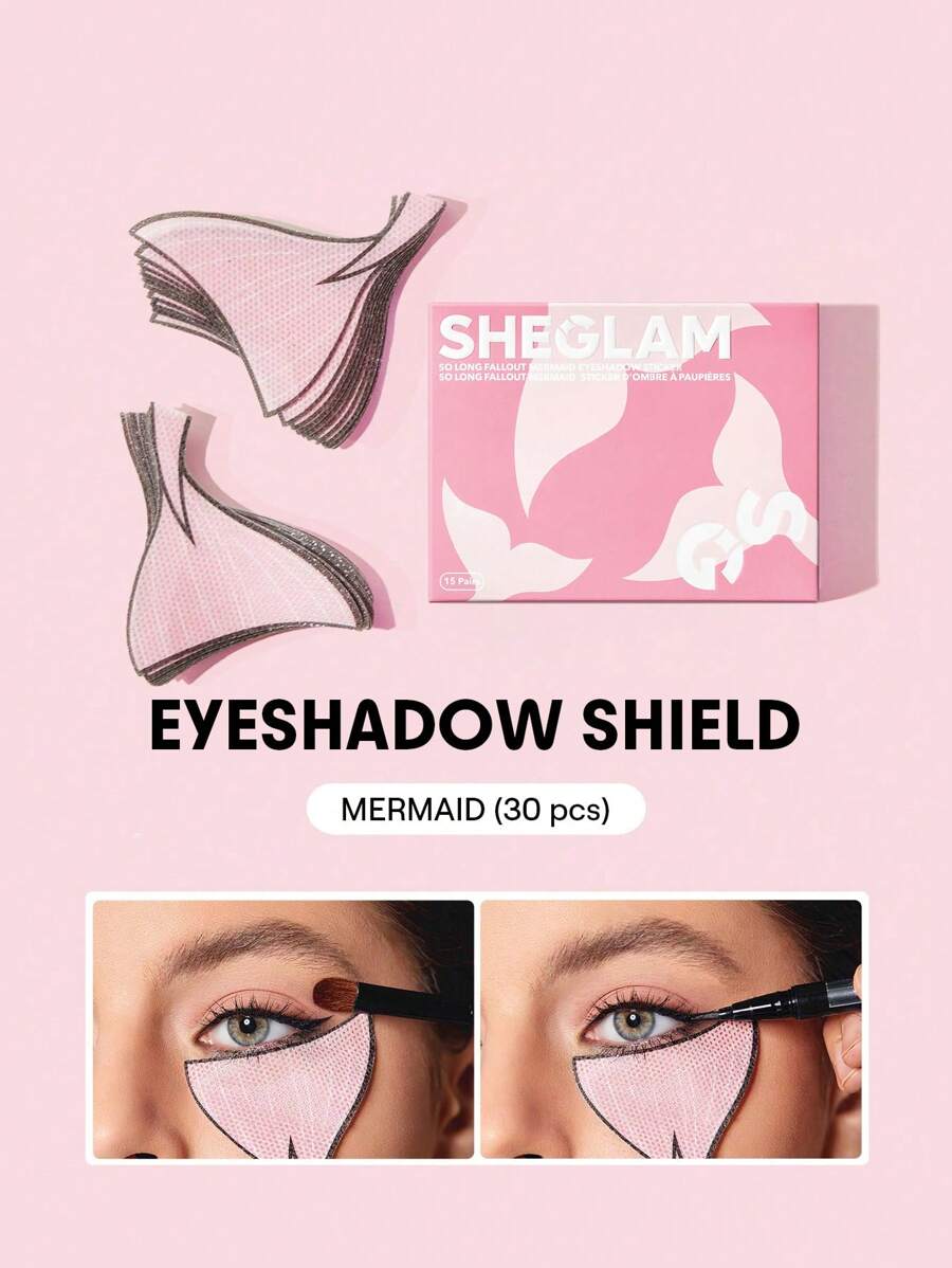 SHEGLAM So Long Fallout Mermaid Eyeshadow Sticker Eyeliner Mascara Easy Eye Makeup Stencil Stamp Beauty Tool Brand Beauty Makeup Face Paint Cosmetic For Women Girls Perfect For Fall Winter Ideal For Y2K Fancy Fashion Suitable For Birthday Christmas Present Party Ready Best Color