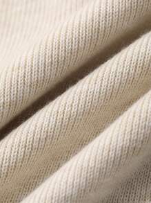 DAZY Women's V-Neck Drawstring Asymmetric Button Front Cardigan Knit Top, Casual Business Style - Beige - View 3