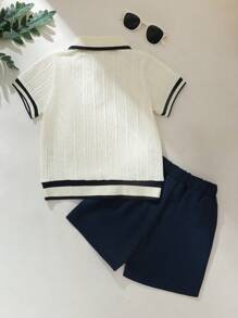 Souflis Souflis 2pcs Young Boy Short Sleeve Shirt & Shorts Set, Spring/Summer Summer Holiday