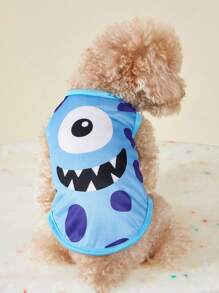 PETSIN 1 chiếc áo vest thoáng khí họa tiết chấm bi xanh hình chó và mèo dễ thương - Nhiều màu - Xem 2