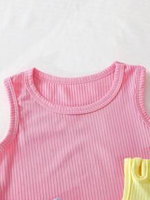 SHEIN 女婴时尚夏季吊带背心多件装 - 彩色 - 查看 4