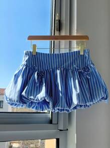 Comfortcana 女士休闲条纹花裙旅行装 - 藍色 - 查看 4