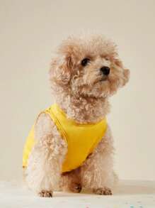 PETSIN 1pc Pet Dog/Cat Casual Sleeveless Vest With English Slogan Print, Versatile