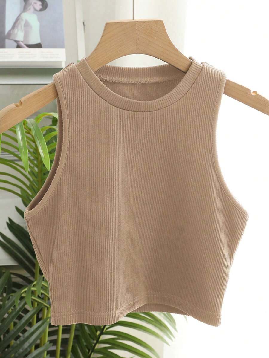 DAZY Casual Versatile Solid Color Tank Top, Summer