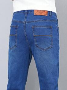 Manfinity Homme Slim Fit Långa jeansbyxor för män, moderiktiga för dagligt bruk - Multifärgad - Visa 8