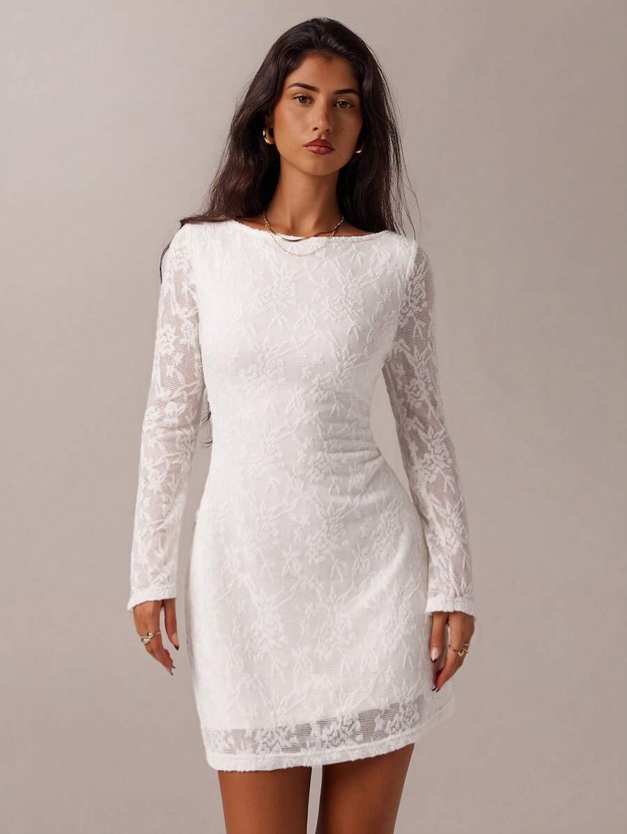 SHEIN Forever 21 Spring&Summer Women Romantic/Prom/Formal/Birthday/90s Clothes/Business Casual Woman/Elegant/Western Wear/Going Out/Fashion/Casual/Y2k Clothes/Club/Office /Cocktail/Vintage/Bodycon/Rave Outfits Festival/Funny/Classy/Old Money/Streetwear/Vacation Outfits/Country Concert Outfit/Work Clothes /Modest/Spring Break/Bachelorette Outfits/Concert/Baddie/Basic/Graduation/A Line/White Mini Dress - White - View 1