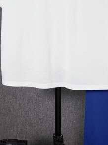 SHEIN Leap Crew 2Pcs Set Teen Boys Casual Short Sleeve T-Shirt And Long Pants Outfit, Street Punk Rock College Style, Suitable For Spring & Summer Seasons, Costume For Tween Boys, White And Green - Dusty Blue - View 5