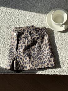 Comfortcana Western Style Music Festival Low Waist Leopard Print Shorts