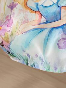 SHEIN 1pc Young Girls Elegant Flower Pattern Top, White Sleeveless Blouse With Delicate Details, Charming & Face-Flattering Design - White - View 5