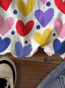 SHEIN Leap Crew Tween Girl Casual Minimalist Short Sleeve Crew Neck T-Shirt, Suitable For Summer - White - View 6