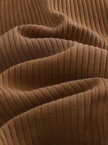 Loomiva Newborn Baby 3pcs Ribbed Knit Bodysuit - Khaki - View 6