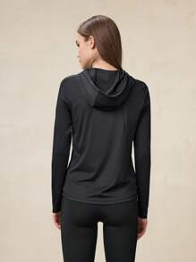 OutZeal Women Cool Touch UV Protection Watch Window Pockets Long Sleeve Outdoor Sweatshirt Hiking Summer - Black - View 7