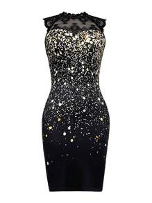 SHEIN Clasi Abito elegante da donna con stampa floreale in pizzo