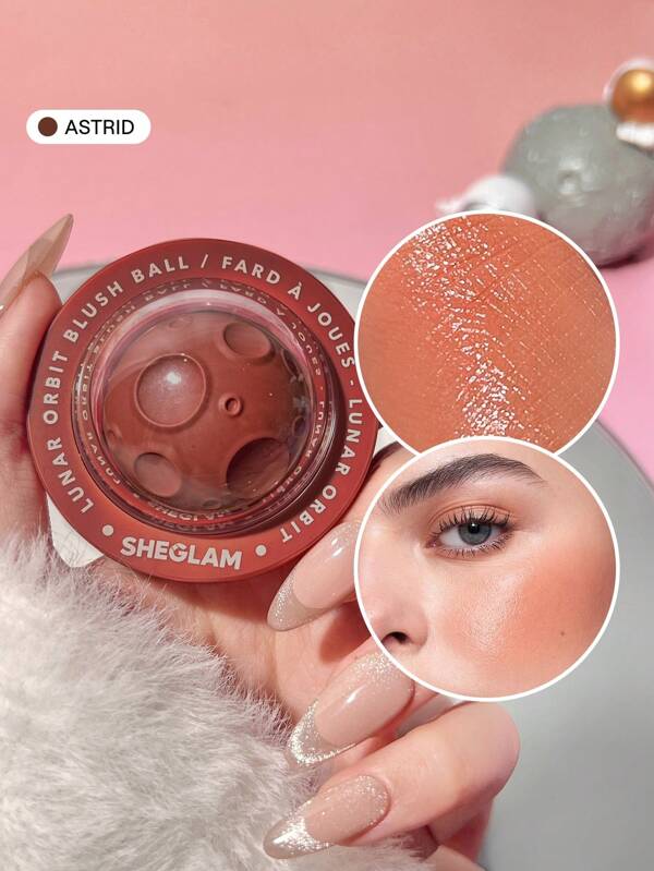 SHEGLAM Lunar Orbit Blush Ball-Astrid Cream Blush Cream Non-Fading Multi-Use Spaceship Shape Natural Pigment Non-Greasy Blendable Face Makeup Graduation Birthday Holiday Summer Fall Autumn Y2K Fancy Fashion Women Makeup Cosmetic Party Beach Travel Camping Outdoors School Campus Trip Festivals Decor Gift Present Rose Girl Cosplay Best Color Charm Vibe