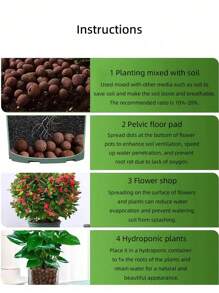SHEIN 1 Pack Of 100g Ceramsite Soil,Leca Clay Pebbles For Plants,Leca Balls For Indoor Plants,Clay Balls For Plants,Leca Balls, Clay Pebbles For Plants Hydroponic