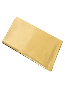 SHEIN Juvale 3 Packs Gold Plastic Tablecloths For Rectangle Tables, Disposable Table Covers For Wedding, Birthday, Shower