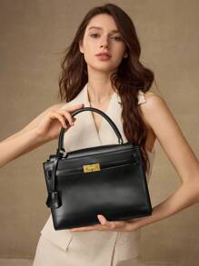 MOTF PREMIUM PU LEATHER COMMUTE HANDBAG - Black - View 1