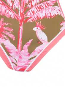 Swim Oasis 2 件套女士夏季针织图案粗肩带泳衣和图案前系带沙滩裙套装