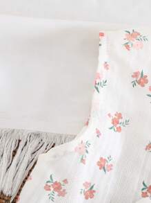 Cozy Pixies Vestito casual e versatile per bambina con scollo rotondo, senza maniche, in vita, con motivo floreale ditsy