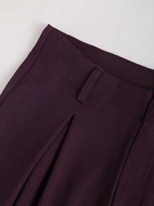 Sweetra Pantalones anchos plisados de mujer con tejido jacquard elegante vintage, para otoño/invierno