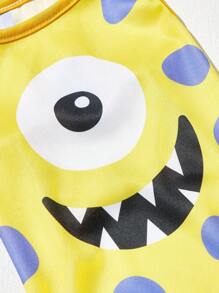 PETSIN 1 chiếc áo ba lỗ in hình quái vật hoạt hình chấm bi màu vàng cho chó/mèo thoải mái thoáng khí - Nhiều màu - Xem 5