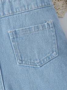 年轻女孩牛仔背带裤，心形印花，粉色，舒适，百搭，休闲，简约，学院风