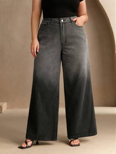 Anewsta Modische neue Batik Weite Bein Damen Lässig Jeans