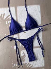Swim Vcay 女士海滩夏季服装，春假比基尼套装 - 藏蓝色 - 查看 1