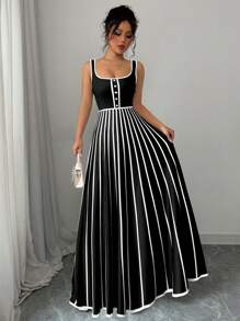 Chiquease 女士中长简约休闲连衣裙，适合夏季