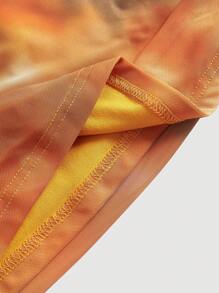 SHEIN MOD Asymmetric Shoulder Floral Van Gogh Painting Blur Flower Print Mesh Romantic Vacation Stretchy Plus Size Camisole Top,Summer Outfits For Women ,Festival Outfits For Women, Beach Outfits For Woman - Multicolor - View 3