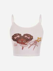 4pcs/Set Tween Girls Underwear,Cute Cami Top With Fairy Wand Design,Soft Breathable Fabric,White,Winter,Cute - Multicolor - View 5