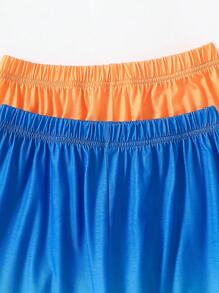 2pcs/Set Boys' Fluorescent Gradient Cuffed Pants, Suitable For , Sports, School - Multicolor - View 6