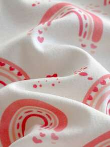 Loomiva 女婴花卉植物印花紧身睡衣套装，柔软针织圆领长袖上衣和松紧腰紧身裤 - 杏色 - 查看 7