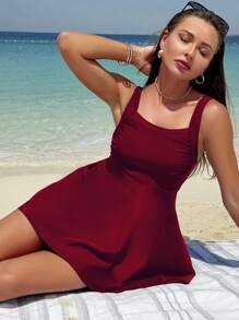 Swim Lushoire Gonna da spiaggia rossa per donna