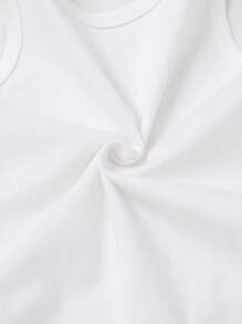 SHEIN Set de 3 piezas de pelele sin mangas de punto unisex para bebé, negro/blanco/gris