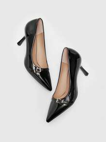 CUCCOO BIZCHIC Women Shoes Black Fashion Thin Heel Pointed Women's High Heel Shoes Women's Shoes Outdoor Daily Commuter Party Shoes Banquet Women's Shoes Valentine's Day - Black - View 6