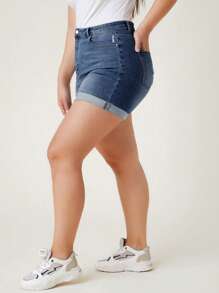 EMERY ROSE Quần short denim đa năng thường ngày có túi cỡ lớn dành cho nữ - Rửa trung bình - Xem 5