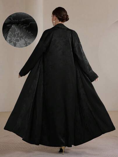 Graceveil Elegante accappatoio in stile arabo in tessuto jacquard alla moda, con apertura anteriore, adatto per la primavera/estate, modesto