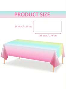 SHEIN 2 chiếc khăn trải bàn nhựa màu cầu vồng pastel, khăn trải bàn dùng một lần màu cầu vồng 108 x 54 inch, đồ trang trí tiệc cầu vồng, đồ dùng tiệc sinh nhật màu cầu vồng, khăn trải bàn màu pastel cho tiệc sinh nhật, tiệc cưới, đồ dùng tiệc, - Nhiều màu - Xem 2