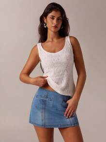 Forever 21 New Autumn/Winter Vintage Washed Mini A-Line Denim Skirt - Light Wash - View 7