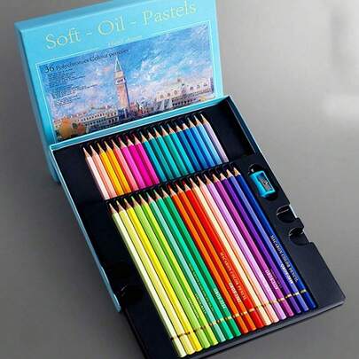 48支装 48/36/24/12色专业彩铅套装 油性彩色铅笔套装 艺术专业画笔 手绘素描绘画 初学者专用彩色铅笔 画家素描铅笔 开学季返校礼物