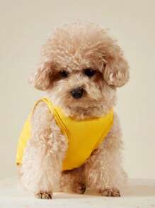 PETSIN 1pc Pet Dog/Cat Casual Sleeveless Vest With English Slogan Print, Versatile