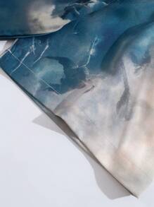 ROMWE MEN Street Life 男士字母印花短袖单排扣休闲衬衫 - 彩色 - 查看 5