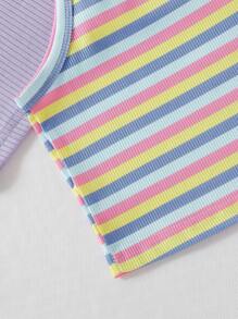 SHEIN 女婴时尚夏季吊带背心多件装 - 彩色 - 查看 3