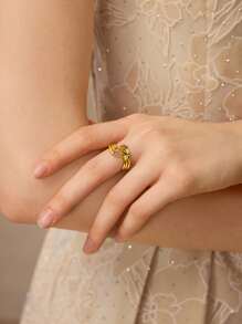MOTF PREMIUM ANILLOS DE MUJER GEOMÉTRICOS MULTICAPA - Dorado - Ver 7