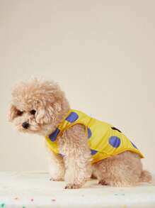 PETSIN 1 chiếc áo ba lỗ in hình quái vật hoạt hình chấm bi màu vàng cho chó/mèo thoải mái thoáng khí - Nhiều màu - Xem 4